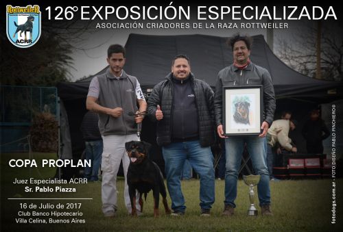 126Â° ExposiciÃ³n Especializada de la Raza Rottweiler - ACRR Copa Pro Plan
